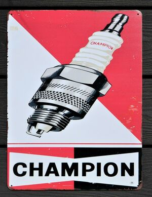 Champion Spark Plugs Aluminium Garage Art Metal Sign A3 Size