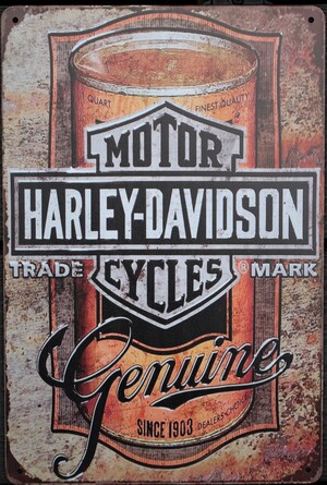 Harley Davidson Motorcycle Aluminium Garage Art Metal Sign