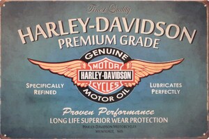 Harley Davidson Premium Grade Aluminium Motorcycle Garage Art Metal Sign 30cm x 20cm - 12 Inches x 8 Inches
