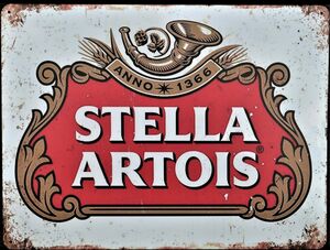Stella Artois Pub Bar Metal Garage Sign Wall Plaque Vintage mancave A3 17x12 Inches