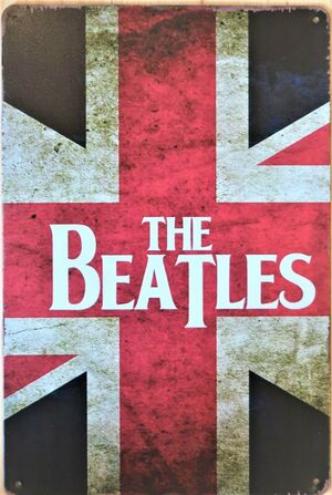 The Beatles Union Jack Garage Art Metal Sign Vintage Art