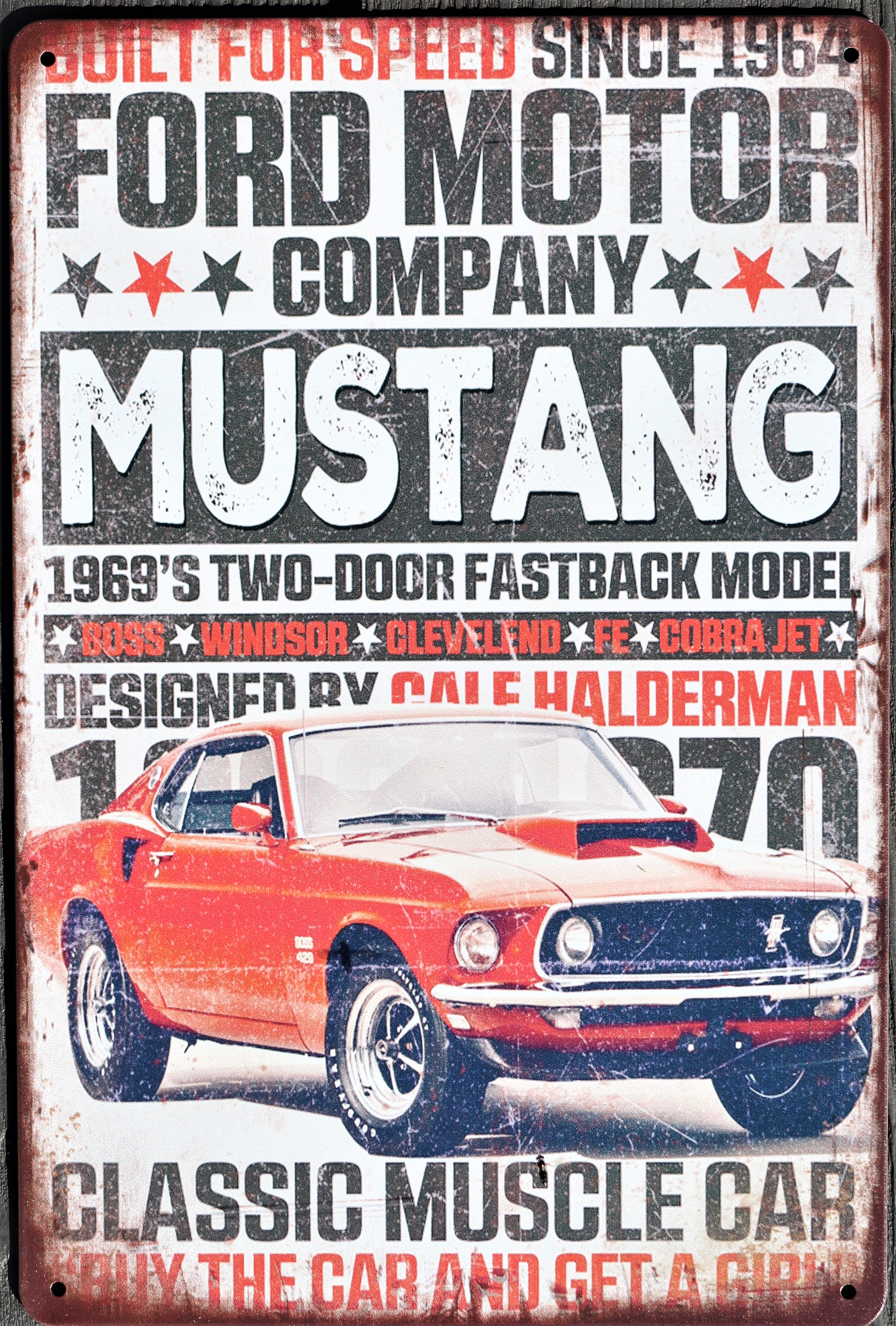 Ford Mustang Aluminium Garage Art Metal Sign 30cm x 20cm - 12 Inches x 8 Inches