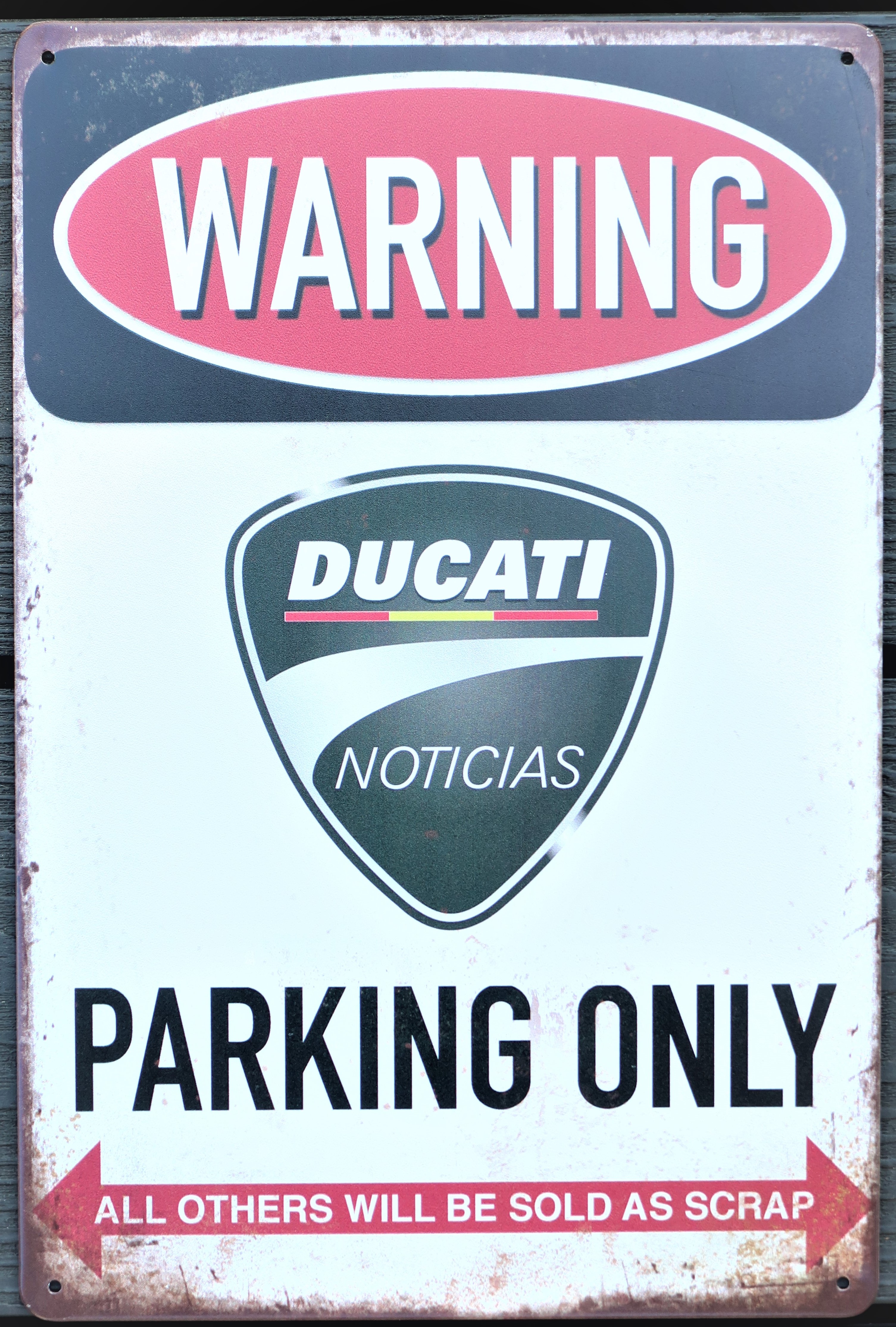 Ducati Parking Only Motorbike Motorcycle Metal Aluminium Vintage Garage Art Metal Sign