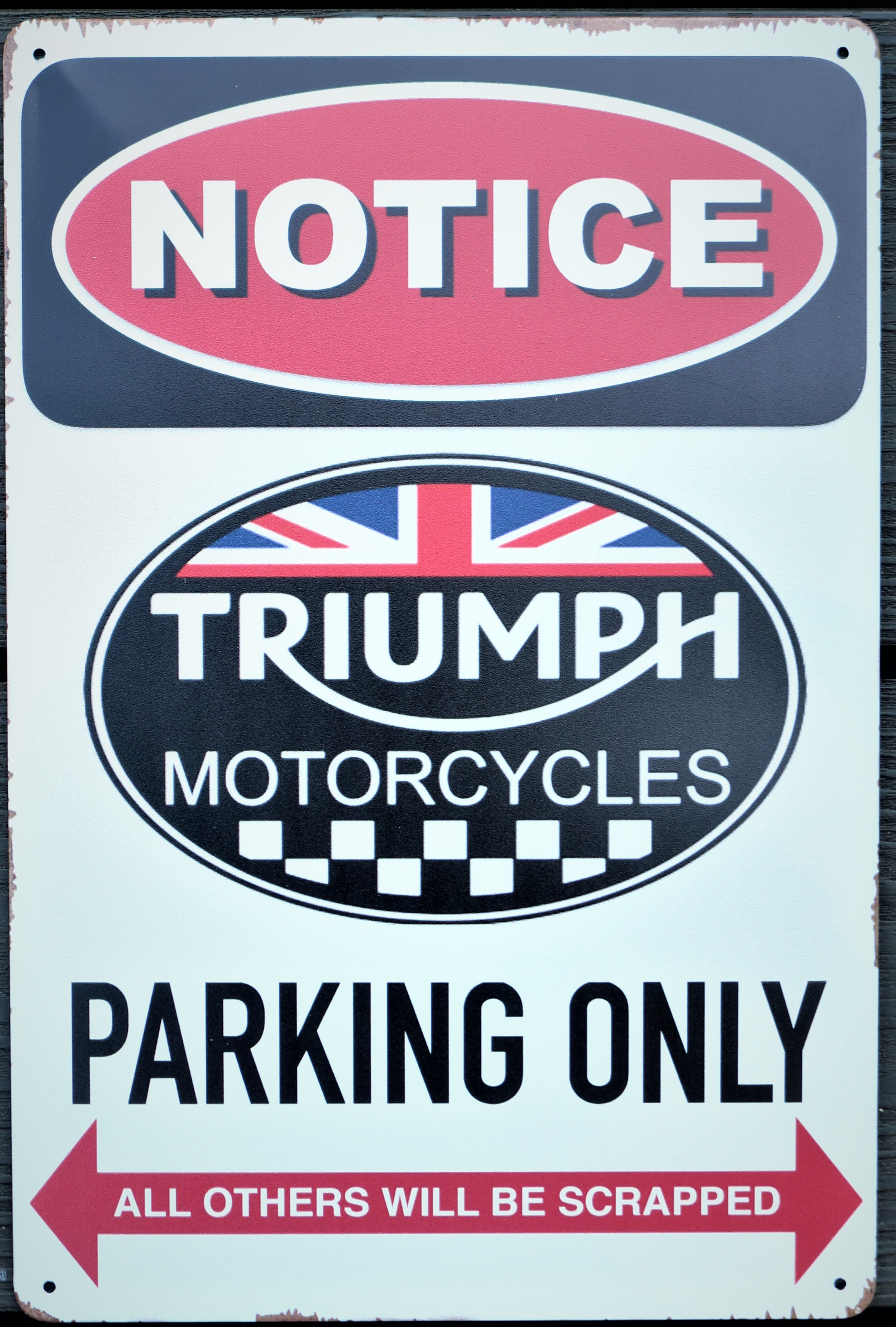 Triumph Parking Only Motorbike Motorcycle Metal Aluminium Garage Art Metal Sign