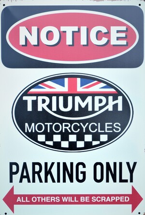 Triumph Parking Only Motorbike Motorcycle Metal Aluminium Garage Art Metal Sign