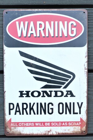 Honda Parking Only Motorbike Motorcycle Metal Aluminium Garage Art Metal Sign