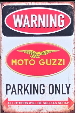 Moto Guzzi Parking Only Motorbike Motorcycle Metal Aluminium Garage Art Metal Sign
