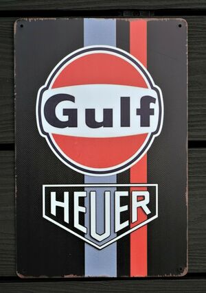 Gulf Aluminium Garage Art Metal Sign 30cm x 20cm - 12 Inches x 8 Inches
