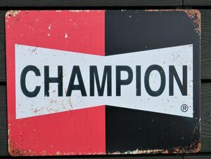 Champion Spark Plugs Aluminium Garage Art Metal Sign - A4