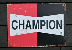 Champion Spark Plugs Aluminium Garage Art Metal Sign - A4