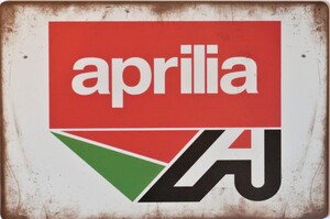 Aprilia Aluminium Motorcycle Garage Art Metal Sign 30cm x 20cm - 12 Inches x 8 Inches