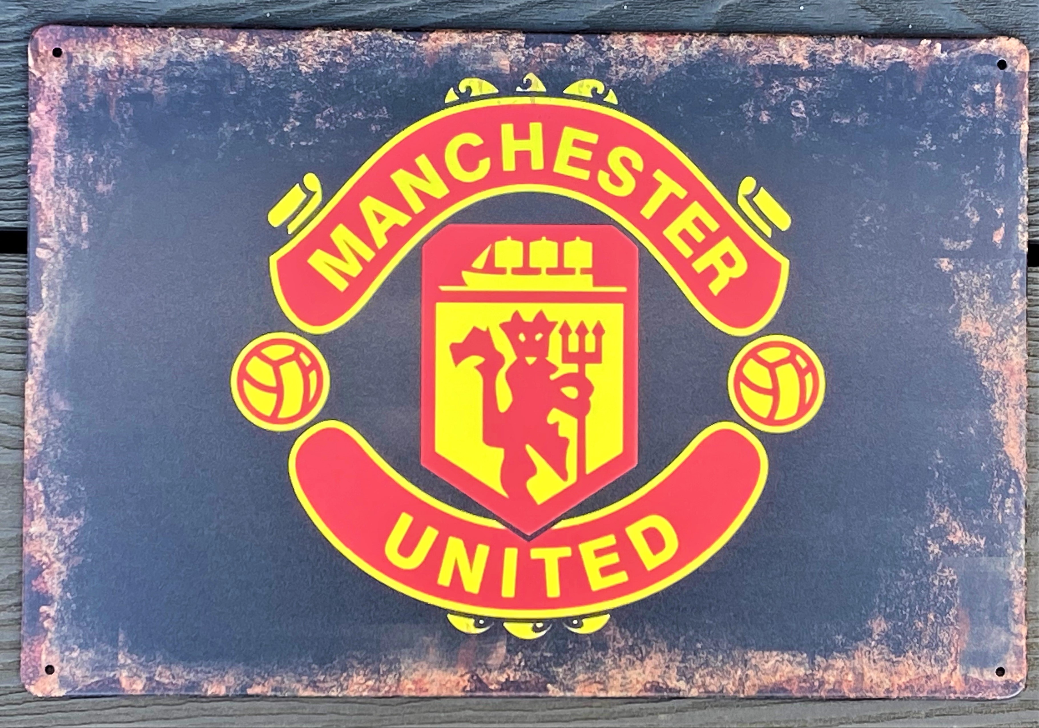 Manchester United Football Club Metal Garage Sign
