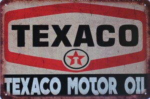 Texaco Aluminium Motorcycle Garage Art Metal Sign 30cm x 20cm - 12 Inches x 8 Inches
