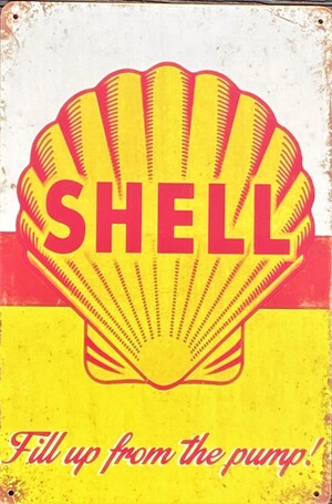 Shell Motorcycle Aluminium Garage Art Metal Sign 30cm x 20cm - 12 Inches x 8 Inches