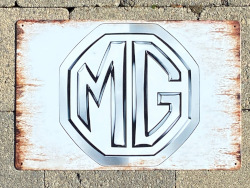 MG Aluminium Garage Art Metal Sign A4 Size