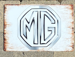 MG Aluminium Garage Art Metal Sign A4 Size