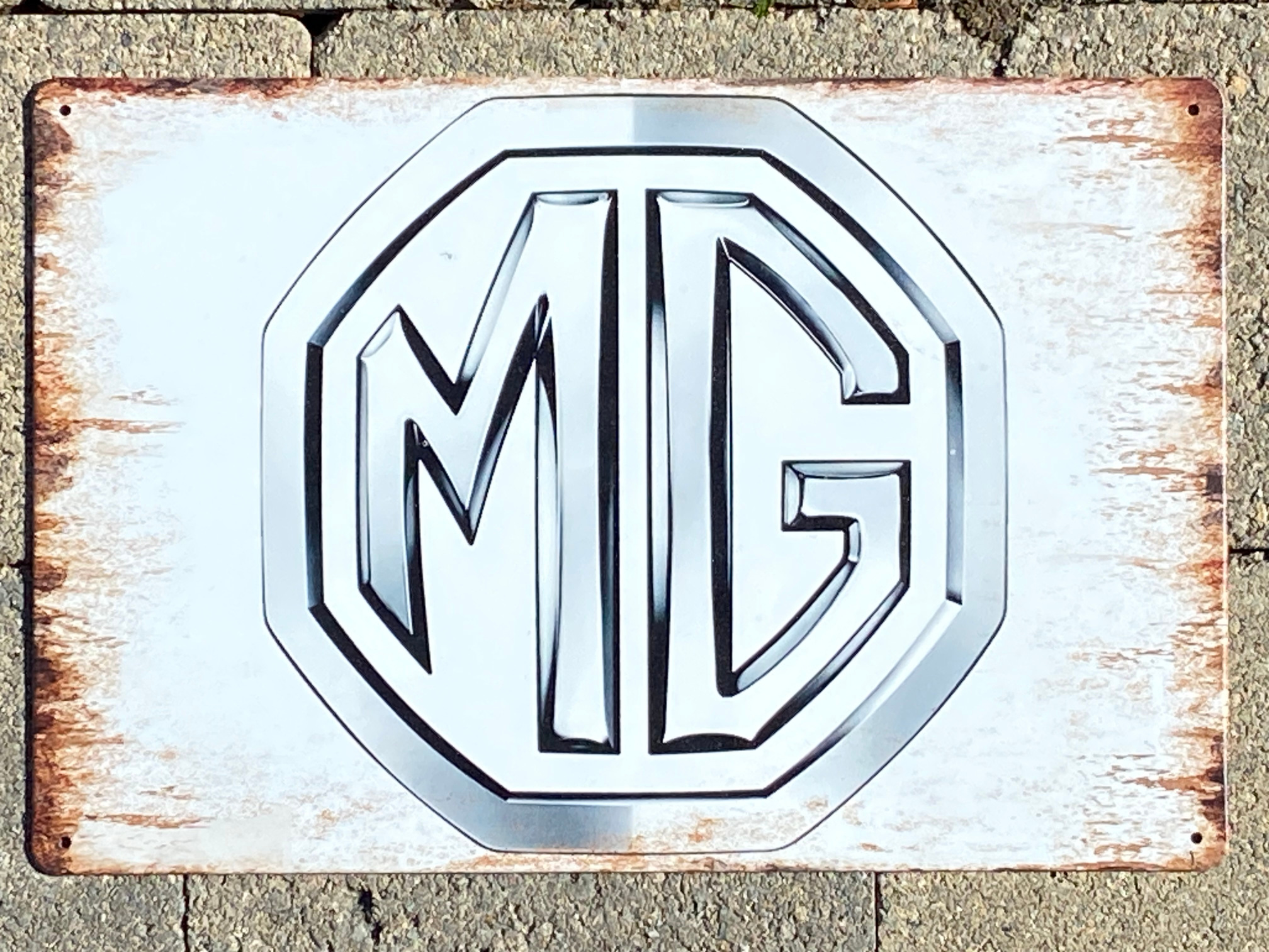 MG Aluminium Garage Art Metal Sign A4 Size