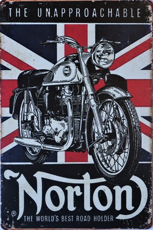 Norton World's Best Road Holder Aluminium Motorcycle Garage Art Metal Sign 30cm x 20cm - 12 Inches x 8 Inches
