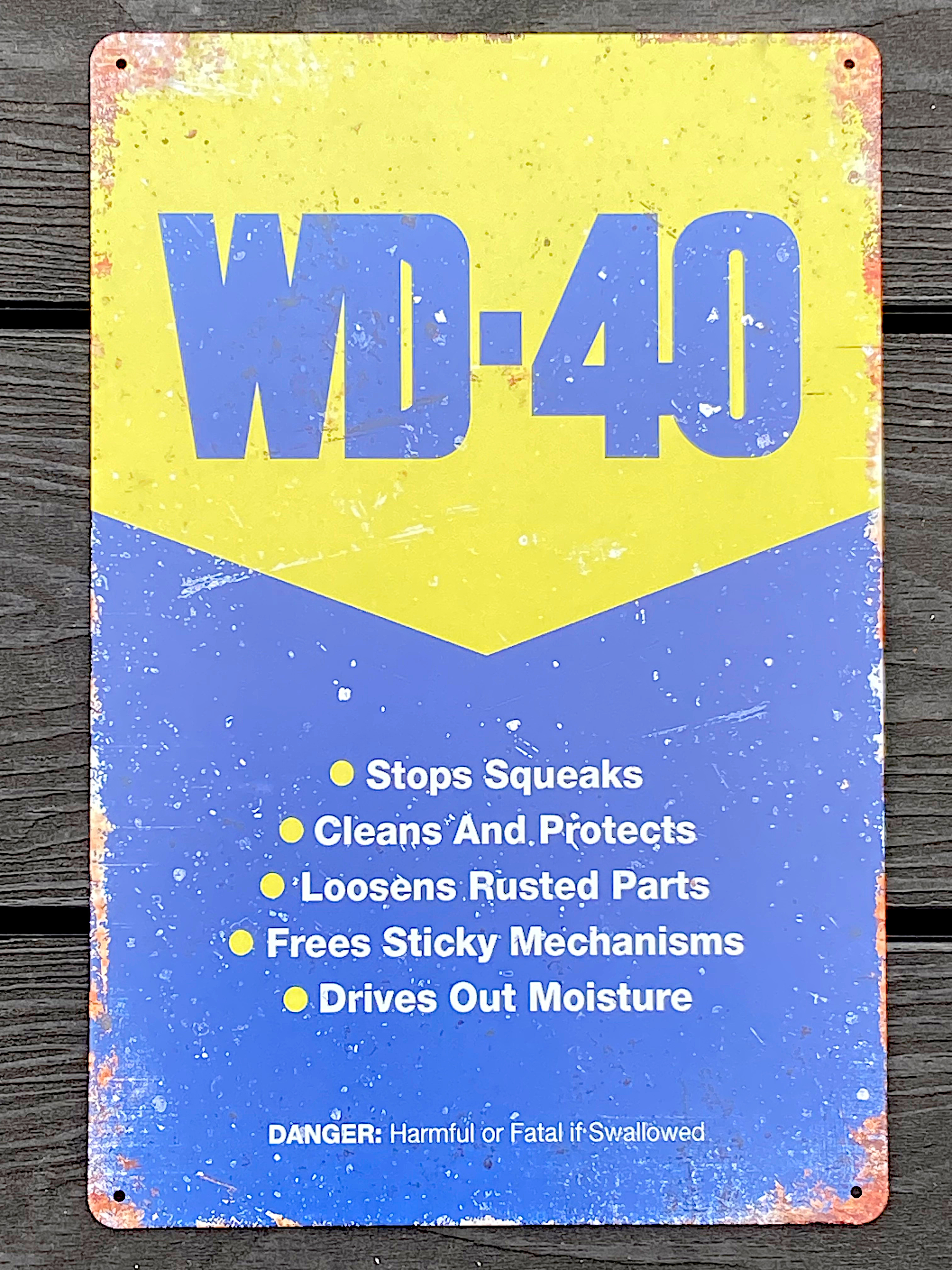 WD40 Garage Art Metal Sign - A4 Size