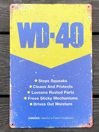 WD40 Garage Art Metal Sign - A4 Size