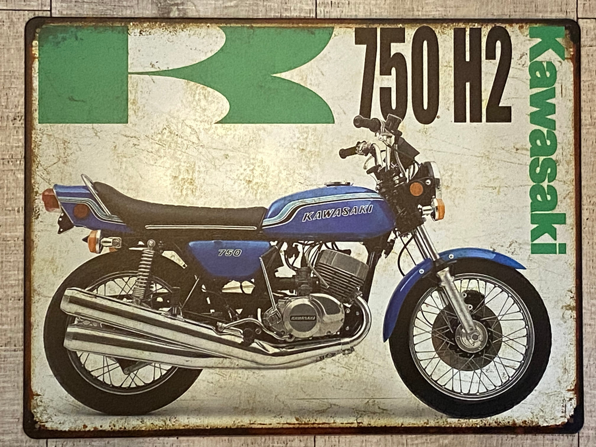 Kawasaki 750 H2 Motorcycle Aluminium Garage Art Metal Sign A3 Size