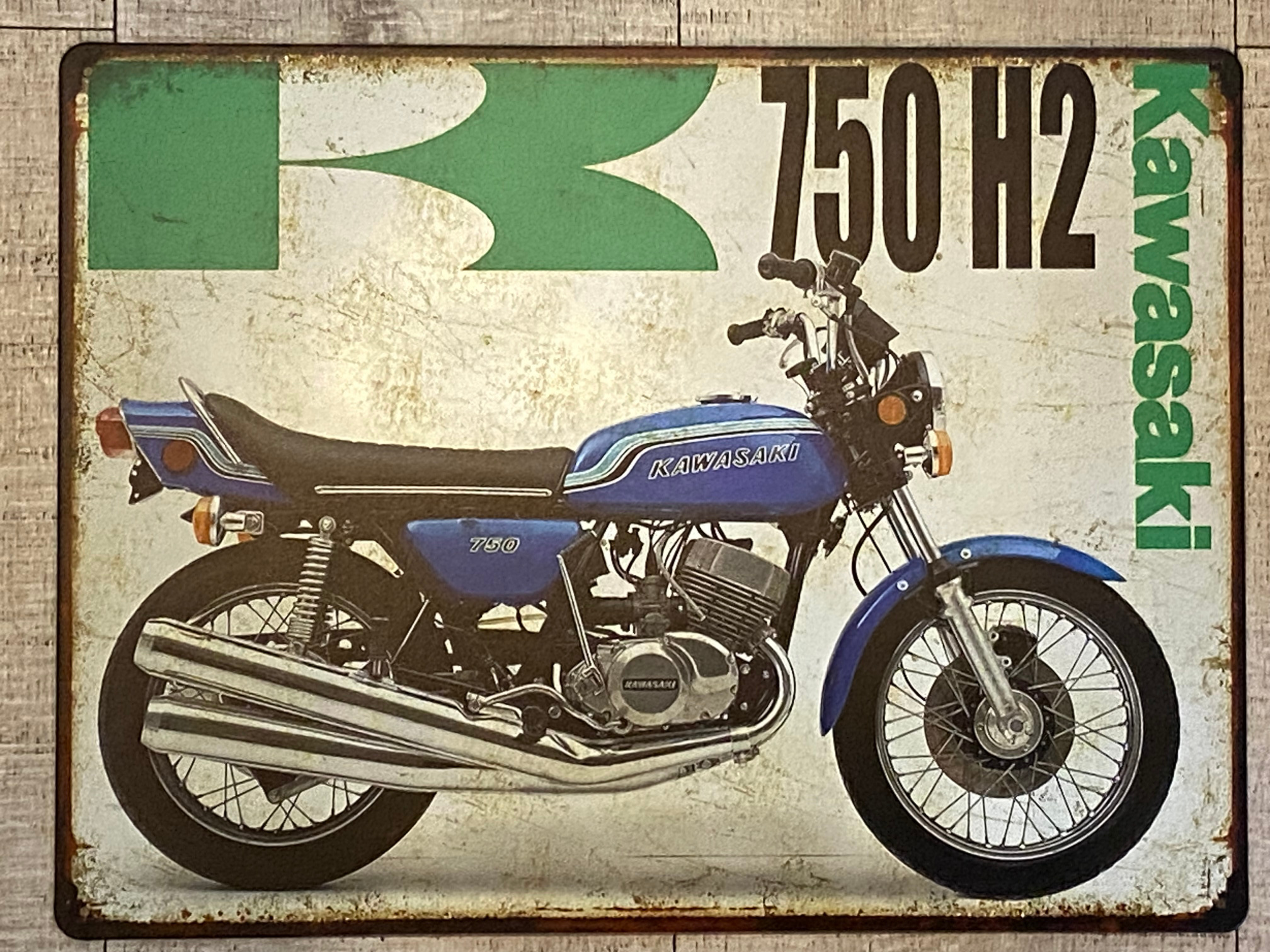 Kawasaki 750 H2 Motorcycle Aluminium Garage Art Metal Sign A3 Size