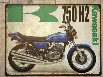 Kawasaki 750 H2 Motorcycle Aluminium Garage Art Metal Sign A3 Size