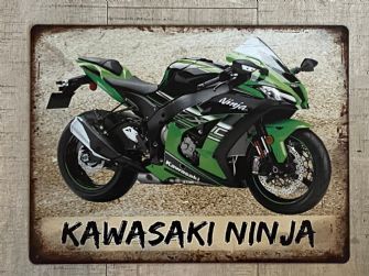 Kawasaki Ninja Motorcycle Aluminium Garage Art Metal Sign A3 Size