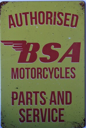 BSA Aluminium Motorcycle Garage Biker Art Metal Sign 30cm x 20cm - 12 Inches x 8 Inches