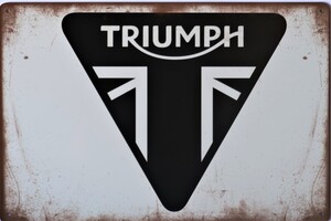 Triumph Motorcycle Aluminium Garage Art Metal Sign 30cm x 20cm - 12 Inches x 8 Inches