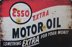 Esso Motorcycle Aluminium Garage Art Metal Sign 30cm x 20cm - 12 Inches x 8 Inches