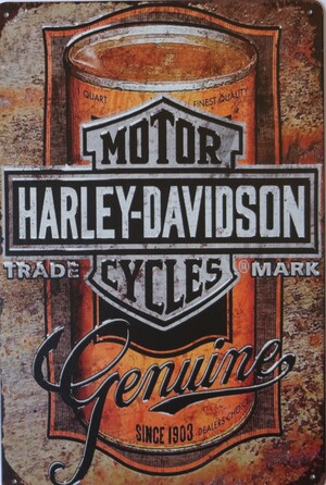 Harley Davidson Aluminium Motorcycle Mancave Art Metal Sign 30cm x 20cm - 12 Inches x 8 Inches