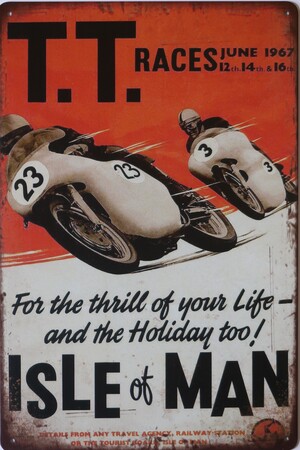 TT Races Isle of Man 1967 Aluminum Motorcycle Garage Art Metal Sign 30cm x 20cm - 12 Inches x 8 Inches