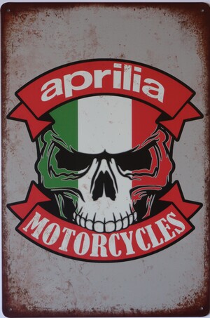 Aprilia Aluminium Motorcycle Garage Vintage Art Metal Sign 30cm x 20cm - 12 Inches x 8 Inches