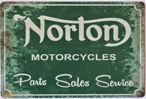 Norton Motorcycles Aluminum Motorcycle Garage Art Metal Sign 30cm x 20cm - 12 Inches x 8 Inches