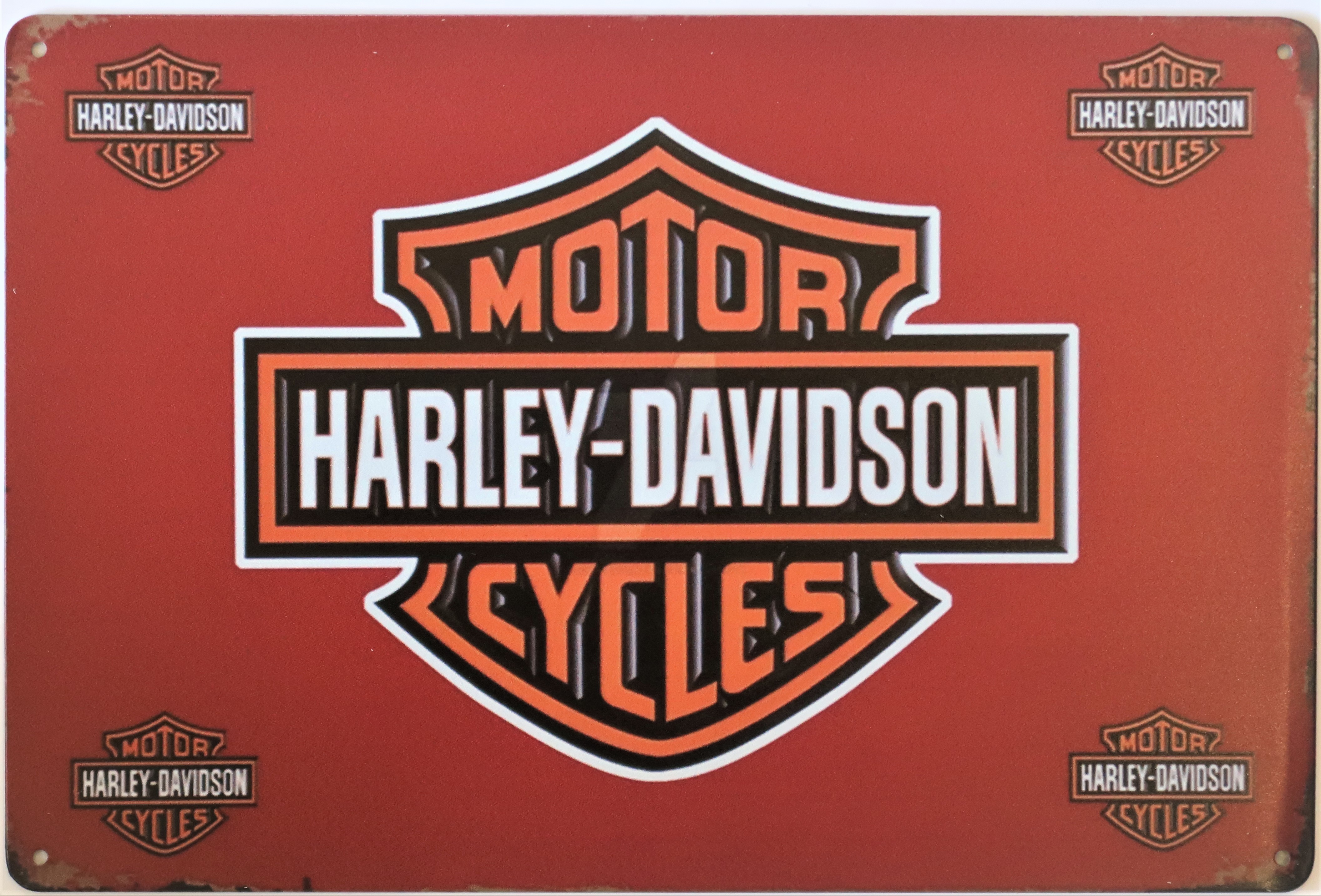 Harley Davidson Aluminium Motorcycle Garage Metal Sign 30cm x 20cm - 12 Inches x 8 Inches