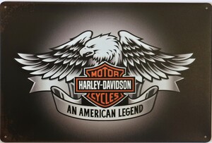Harley Davidson Aluminium Motorcycle Garage Art Vintage Metal Sign 30cm x 20cm - 12 Inches x 8 Inches