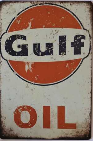 Gulf Racing Motorcycle Aluminium Garage Art Metal Sign 30cm x 20cm - 12 Inches x 8 Inches