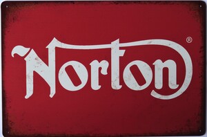 Norton Motorcycles Aluminum Motorcycle Garage Art Metal Sign 30cm x 20cm - 12 Inches x 8 Inches