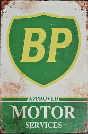 BP Motor Services Garage Art Metal Sign - A3