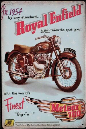 Royal Enfield Motorcycle Garage Art Metal Sign 