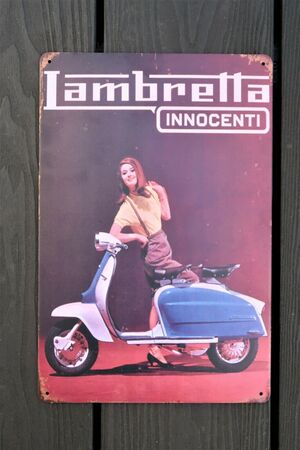 Lambretta Scooter Innocenti Scooter Mod Garage Art Metal Sign