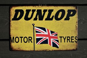 Dunlop Tyres Motorcycle Sign Garage Art Metal Sign