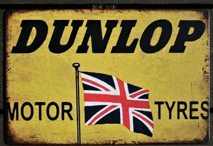 Dunlop Tyres Motorcycle Sign Garage Art Metal Sign