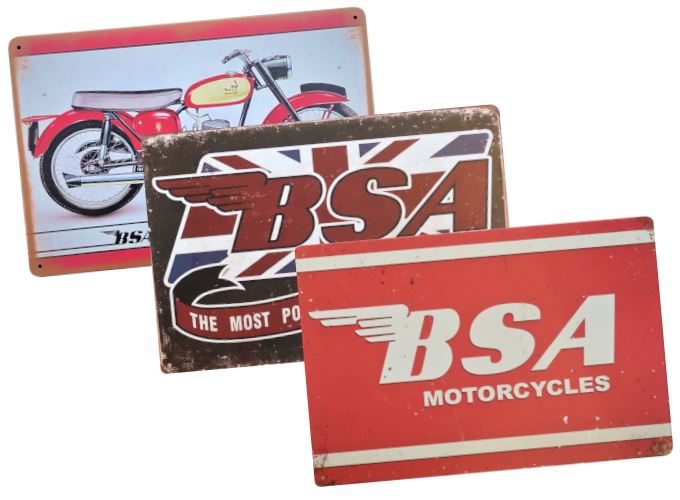 BSA Metal Garage Signs Vintage Motorcycle