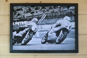 Motorcycle Wall Art 1973 Motorcycle Racing - A3/A4 Size Print Poster