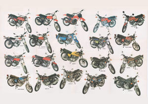 Honda Compilation 1970's Motorcycle Poster - on Photographic Paper