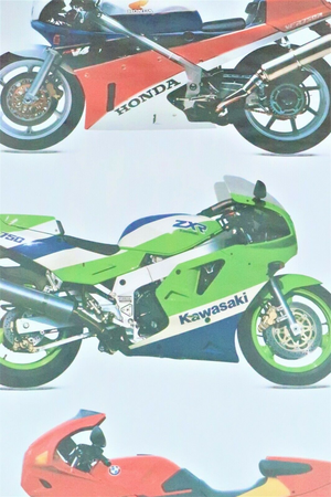 Super Bikes Honda, BMW, Kawasaki Poster Print Size 98cm X 68cm - A0 Print Poster