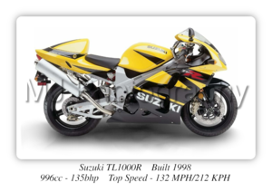 Suzuki TL1000R 1998 Motorcycle - A3/A4 Size Print Poster