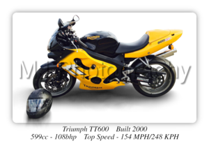 Triumph TT600 Motorcycle A3/A4 Size Print Poster on Photographic Paper